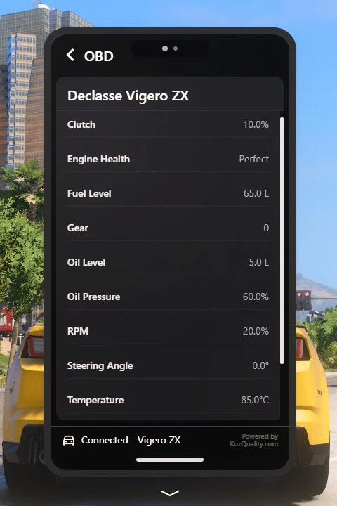 OBD Car Device + Phone App FiveM Script | KuzQuality