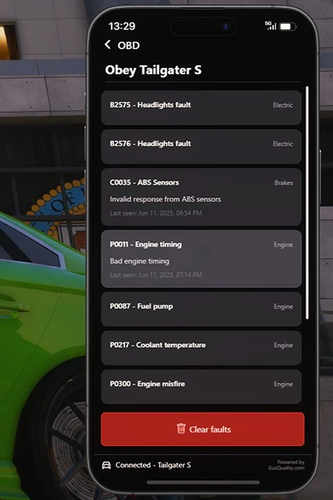 OBD Car Device + Phone App FiveM Script | KuzQuality